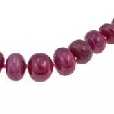 Rarities Sterling Silver Natural Pink & Red Sapphire Rondelle Bead Necklace. 18"